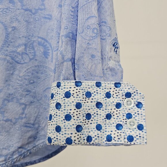 Robert Graham XL Classic Fit Blue Paisley Contrasting Cuff Button Front … - Picture 4 of 6